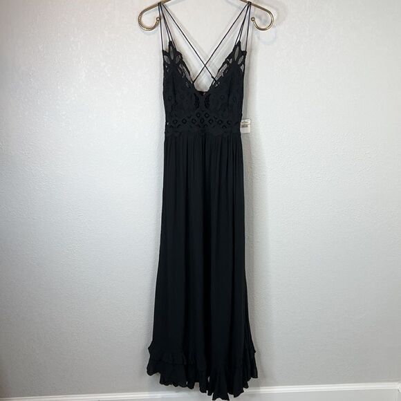 NWT- Free People One Adella Maxi Slip Dress Black Small - Picture 2 of 16